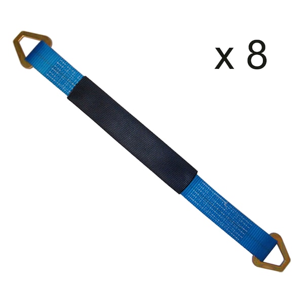 2" x 21" Axle Straps w/ Sleeve & D Rings, WLL: 3, 333 lbs., PK8